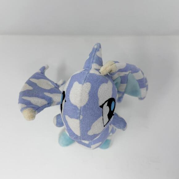 2007 Neopets Cloud Shoyru Plush 7" Blue White Winged Dragon Stuffed Animal Toy - Picture 6 of 10
